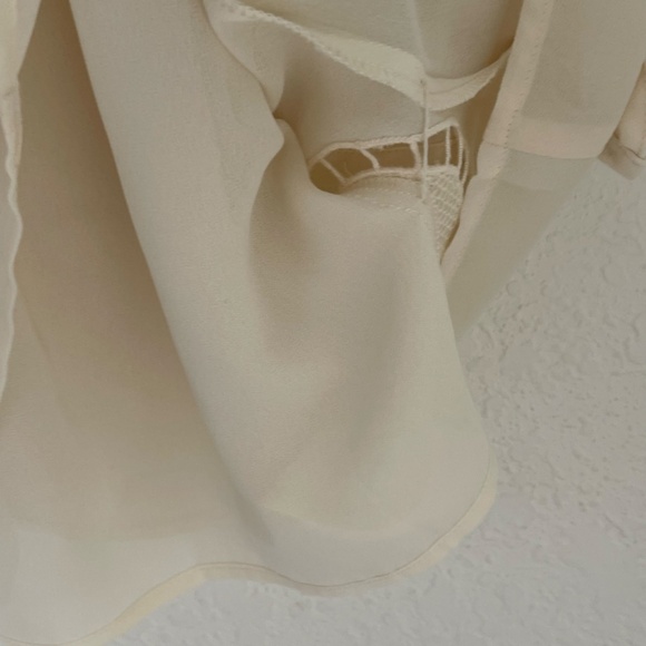 Farm Rio Long Sleeve Embroidered Top Size P (US Small) Ivory Sheer Lined - Picture 10 of 15